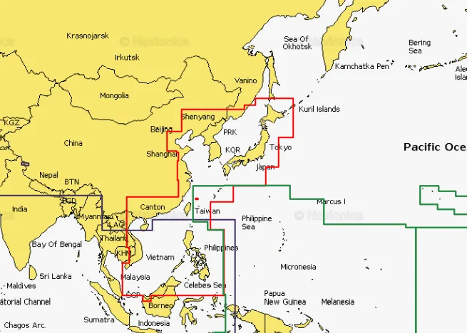 Карта Navionics 35XG Японское море, Владивосток, Желтое море
