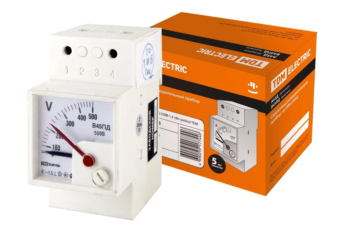Вольтметр TDM ELECTRIC В45ПД 500В-1.5 TDM