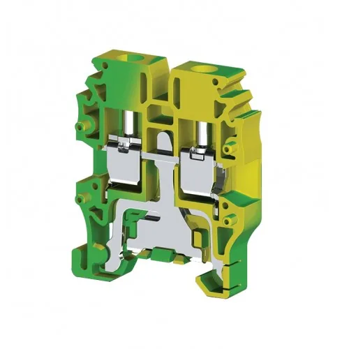 Клеммник винтовой мини 2,5 мм.кв., земля KLEMSAN MVK 2,5T 334420